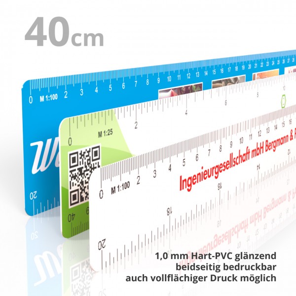 Reduction ruler white glossy 40 cm