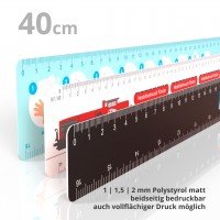 reduction scale ruler plastic white matt 40 cm