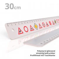 plastic profile ruler narrow 30 cm