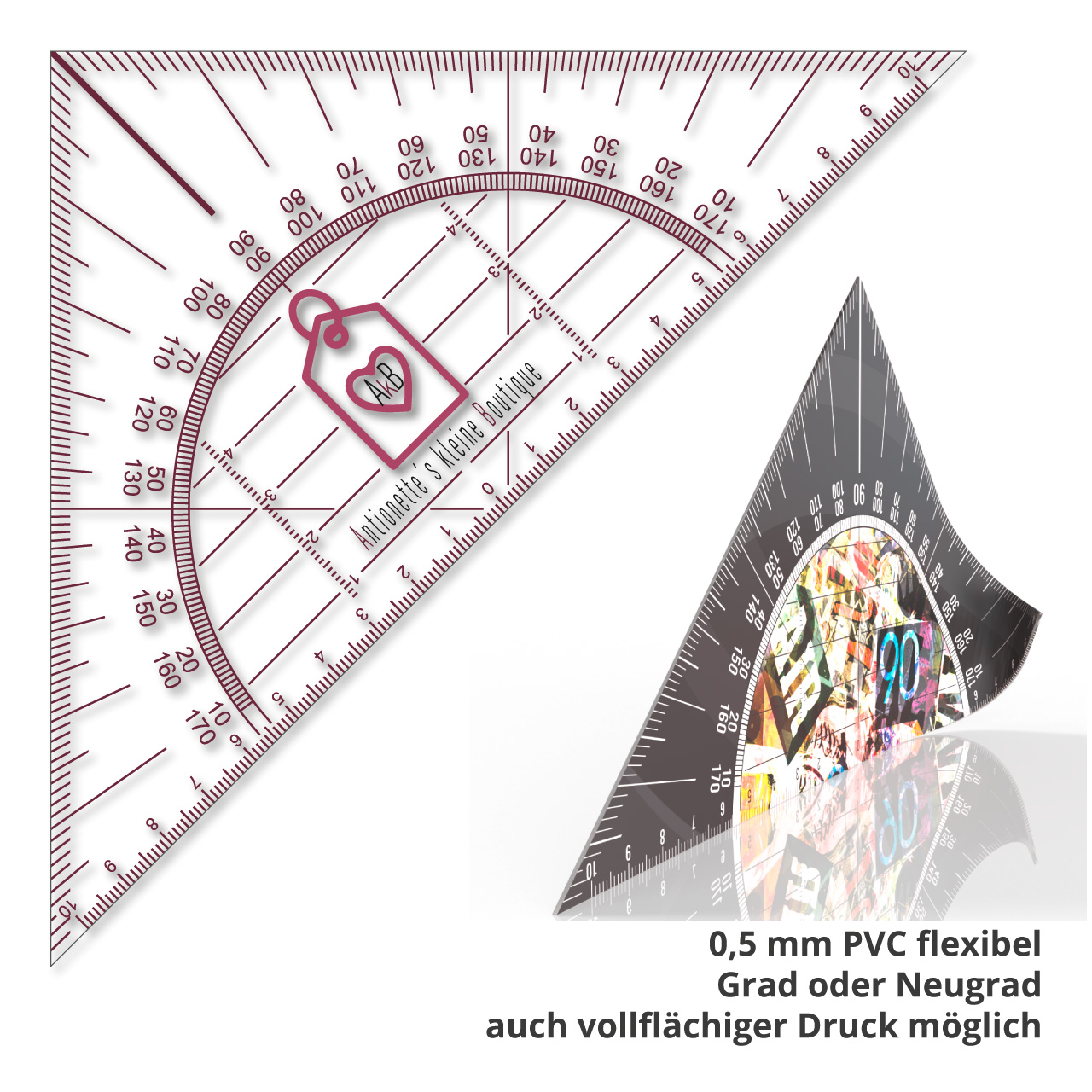 Geodreieck unzerbrechlich Geometrie Lineal flexibel-Schule Ruler flexi Büro K3F4 