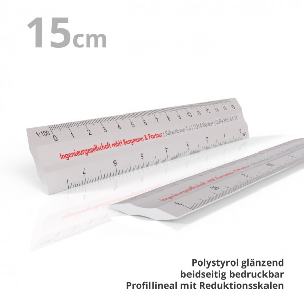 plastic profile reduction ruler wide 15 cm