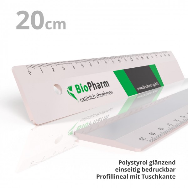 plastic profile ruler wide 20 cm
