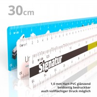 Reduktionslineal 30 cm Kunststoff weiß glänzend