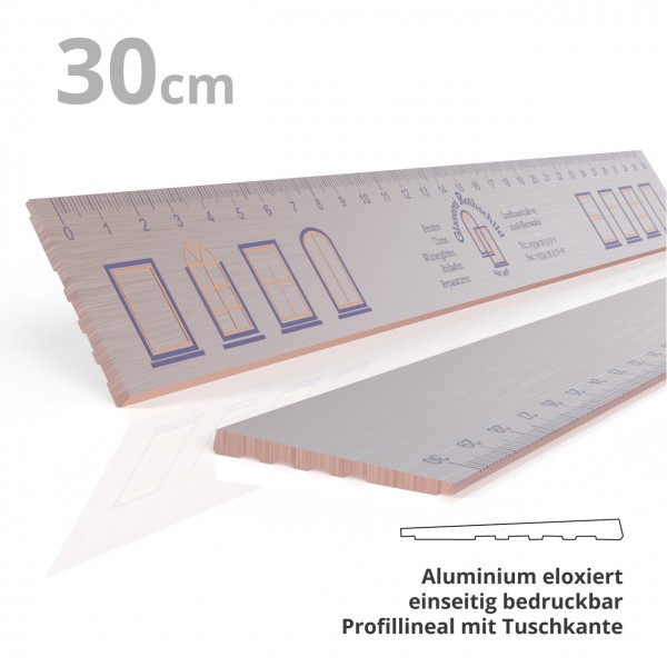 Aluminum light profile ruler 30 cm