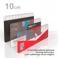 plastic ruler 10 cm transparent