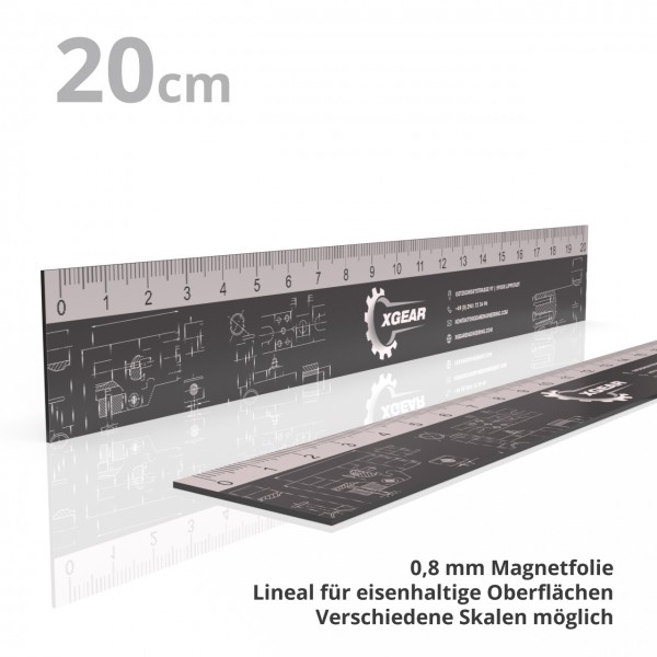 Magnetic ruler with a 20 cm scale