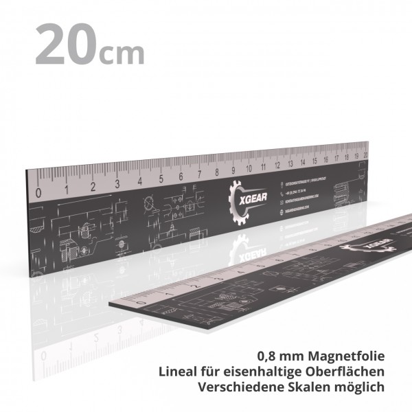 magnetisches Lineal mit 20 cm Skala