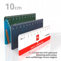 Kunststofflineal 10 cm weiß glänzend