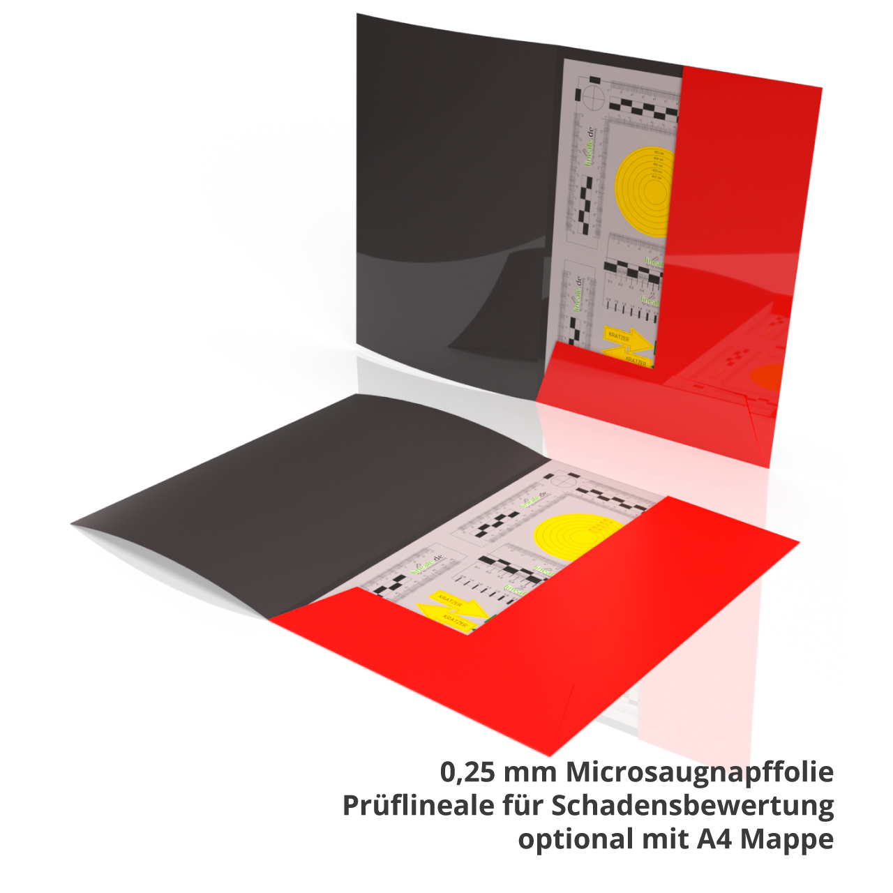 Sachverständigen-Zubehör Tatortlineal - 2-seitiges Lienal aus Kunststoff |  Dokumentationshilfe | Fotoreferenzmaßstab | Gutachter | KFZ Auto 