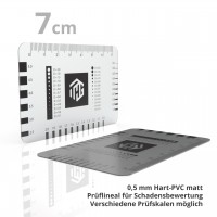 Rissbreitenmesser Scheckkartenformat - transparent matt