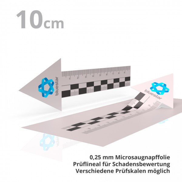 Pfeil Pr&uuml;flineal f&uuml;r Schadensbewertung, auf allen glatten Oberfl&auml;chen haftend