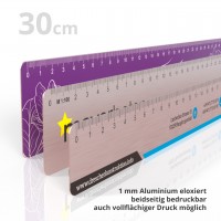 Aluminum ruler 30 cm in anodized printing