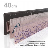 Aluminum ruler 40 cm in anodized printing
