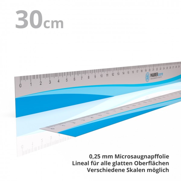 30 cm ruler adheres to all smooth surfaces