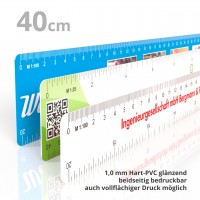 reduction scale ruler plastic white shiny 40 cm