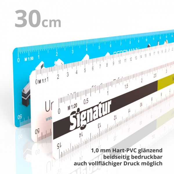 Reduction ruler white glossy 30 cm
