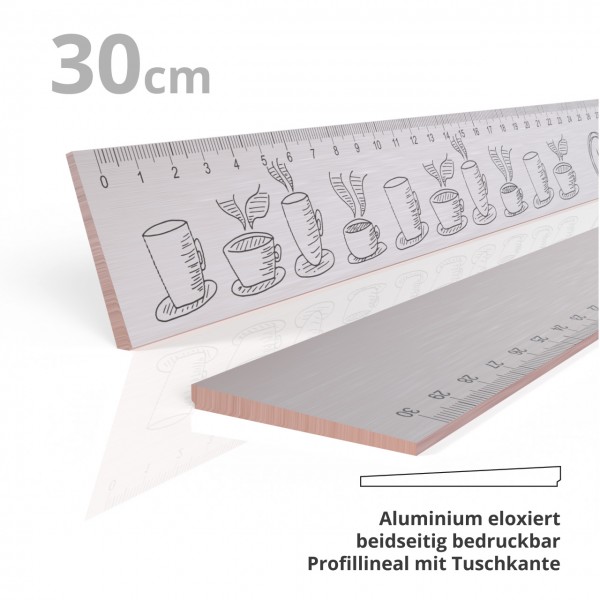 Aluminium Vollprofil Lineal 30 cm