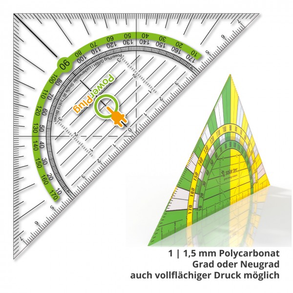 Geodreieck als Werbemittel