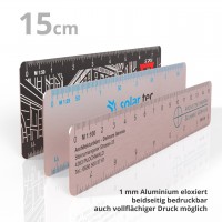 reduction scale ruler aluminium 15 cm in anodized printing