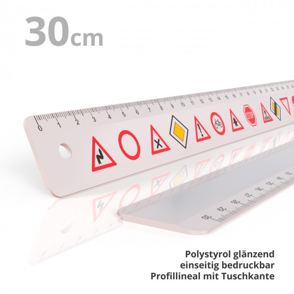 plastic profile ruler narrow 30 cm