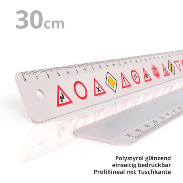 Kunststoff Profillineal schmal 30 cm