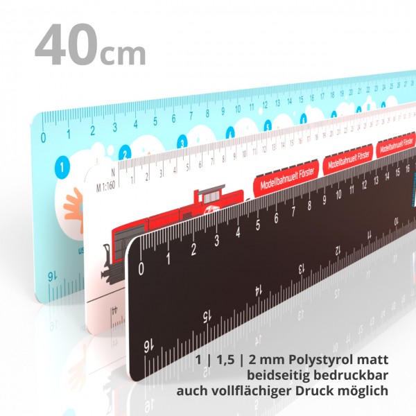 Reduktionslineal 40 cm Kunststoff weiß matt