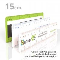 Reduktionslineal 15 cm Kunststoff weiß glänzend