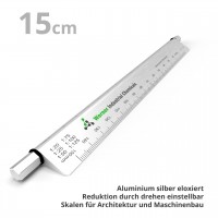aluminium rotating ruler 15 cm