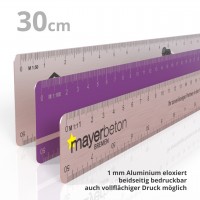 Reduktionslineal 30 cm Aluminium im Untereloxaldruck