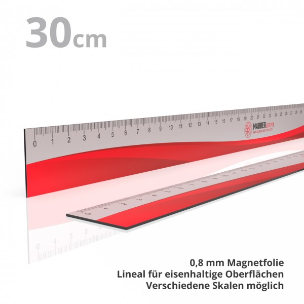magnetisch haftendes Lineal mit 30 cm Skala