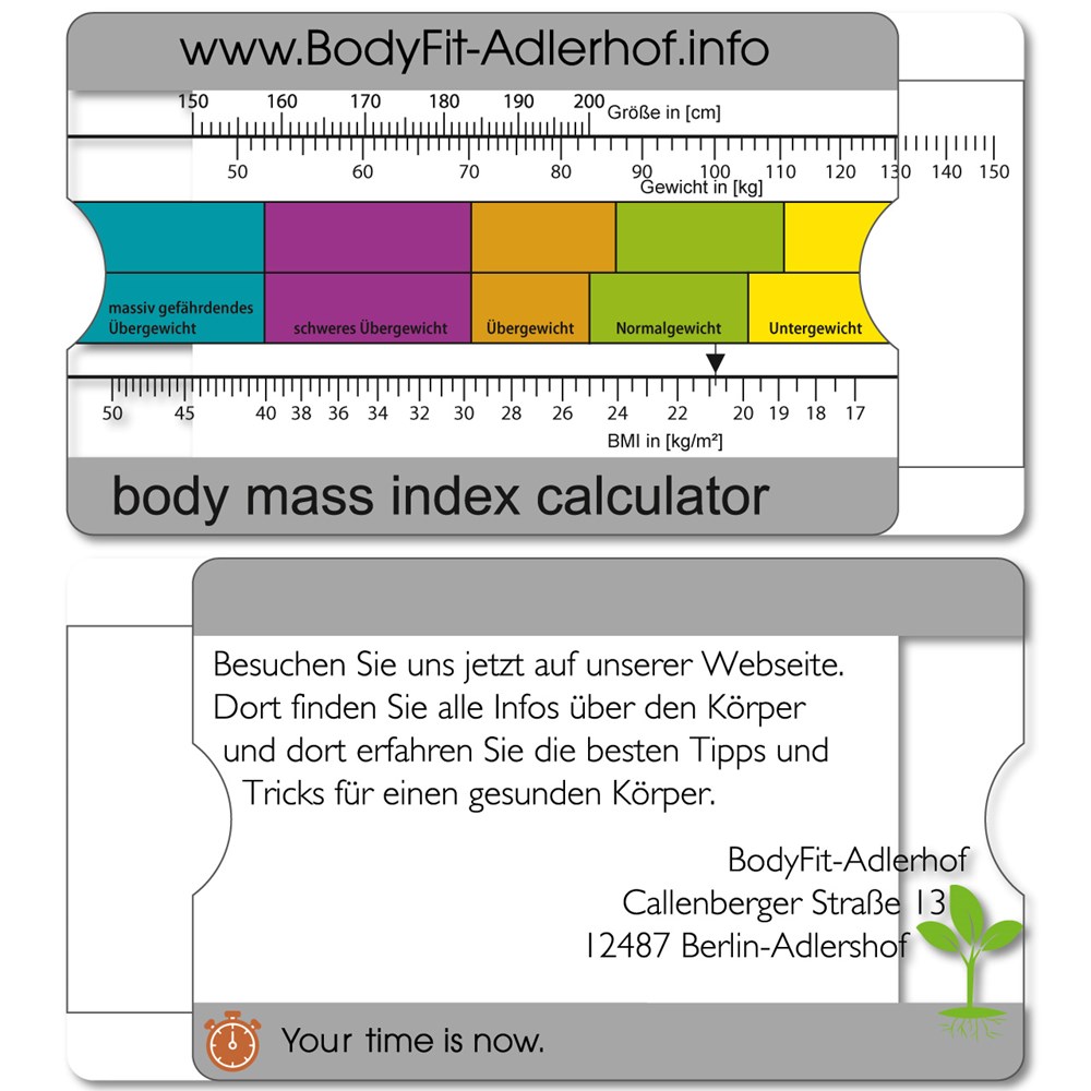 BMI-Rechner im Scheckkartenformat – Gesundheit zum Mitnehmen